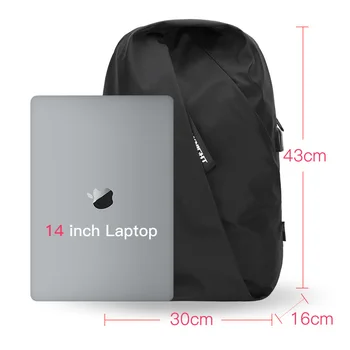 Hk brand muški ruksak moda višenamjenski USB punjenje muškarci 14-inčni laptop naprtnjače putovanja identitet Backbag za žene