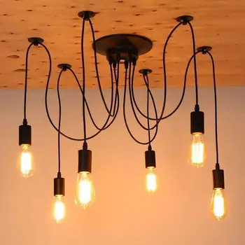 DIY Modern nordic retro hanging lamp Edison bulb lighting fixtures Spider for living Room Bar Cafe