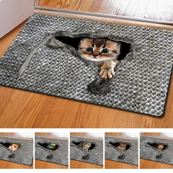 Ne klizi ulaz mat 3D crtani mačka je životinja tepih dnevni boravak stol tepih tepisi za doma djeca spavaća soba vrata pod tepih