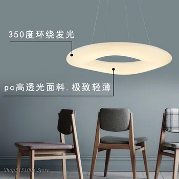 Moderne bijele led u obliku prstena viseće svjetiljke kuhinja stropne lampe blagovaonica novo kućno lampa unutarnje ukrasne svjetiljke