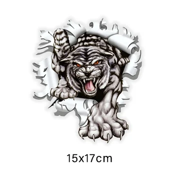 15x17cm Tigar u пулевом otvor šarene auto oznaka smiješno auto naljepnice stil odvojiva naljepnica