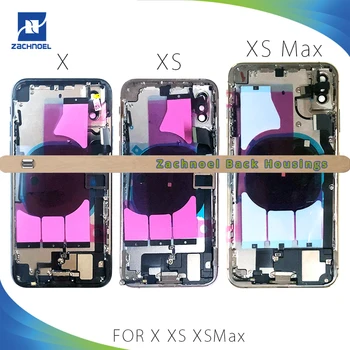 Za Iphone X pune ograde za XS stražnji poklopac s fleksibilnim kabelom pretinca za baterije stražnji prosječna rama šasije za XS Max telo sklop