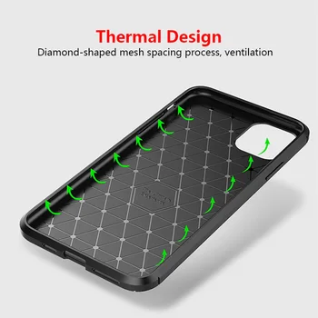 Naljepnica za iPhone 11 Pro Max Case Luxury Carbon Fiber Soft TPU silikonska torbica za iPhone 11 stražnji poklopac za iPhone 11 Pro Capa