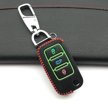 Kožna torbica poklopac ključ za vozila Volkswagen VW Jetta MK6 Tiguan Passat Golf 4 5 6 POLO cc bora za Škoda auto key case shell