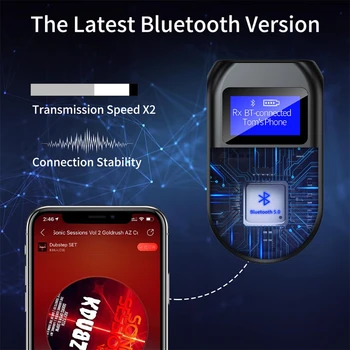 3-u-1 Bežične Bluetooth 5.0 prilagodnik za Bluetooth predajnik i prijemnik sa zaslona, niska latencija Audo adapter