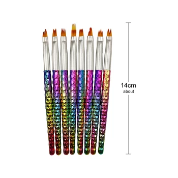 1 compl. akrilna plastična ručka Nail Art Decoration Brush Gel Carving Pen Brush Nail DIY Drawing UV Gel Pen Nail Tips-Decoration B32