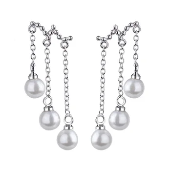 BaliJelry moda biserne naušnice za žene 925 srebrni nakit pribor dugi stil pad naušnice angažman u rasutom stanju