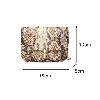 Zmijoliku print Crossbody torbe za žene 2020 ženski Srebrnu torbicu umjetna koža malu torbu modne dame Vintage torbicu