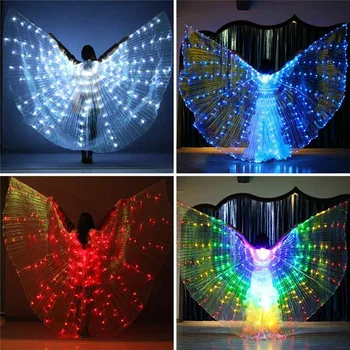 Led plesne krila leptira sjaj ples Halloween boja fluorescentno show božić trbušni ples plašt rekvizite performanse odijevanje