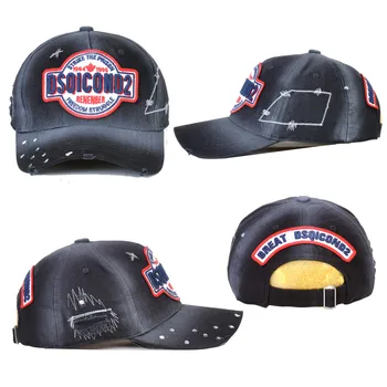 DSQICOND2 brand kapu Muški Ženski šešir crni vez 2019 DSQ2 pisma svakodnevni kapu hip-hop kapu Snapback kape kosti tata šešir