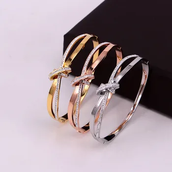 YUN RUO luksuzna moda Crystal luk narukvica rose gold boja žene rođendanski poklon titan čelik nakit ne blijede shuttle 2019
