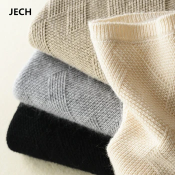 JECH Woman Sweaters jesensko-zimska odjeća ženski vuneni pulover geometrijski pleteni tople čiste veste Pull