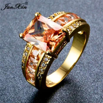 Visoka kvaliteta Muškarci Žene šampanjac kamen prsten 18KT žutog zlata punjeni nakit, vintage vjenčanje vjenčano prstenje za muškarce i žene