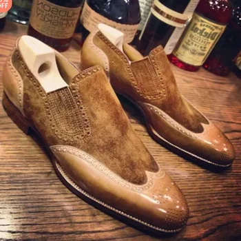 Novi dolazak Muške cipele visoke kvalitete umjetna koža klizi na haljinu poslovne cipele muške Vinage klasični Zapatos Soulier Homme HE012