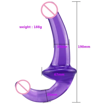 Jelly dildo nema vibrator dual glavom lesbian sex igračke za odrasle za žene pička maser analni čep je analni čep je realan dildo za homoseksualce