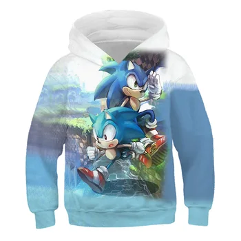 Super Sonic 3d hoodies dječje majica kaput pulover dugih rukava crtani majica sportski odijelo s kapuljačom/hlače/obiteljska odijevanje
