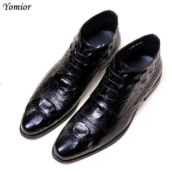 Yomior Trendy Proljetne Cipele Od Krokodilske Kože S Oštrim Vrhom Poslovne Modeliranje Cipele Muške Лоферы Oxfords Formalno Vjenčanje Cipele