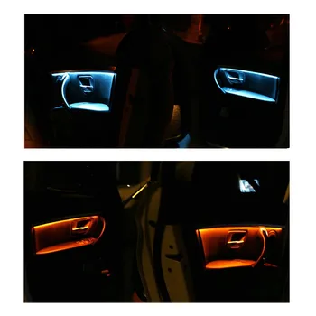 Automobil četiri unutarnja vrata ploča led dekorativni ukrasi svjetla s plavim i narančastim atmosferskim svjetla za BMW serije 3 F30