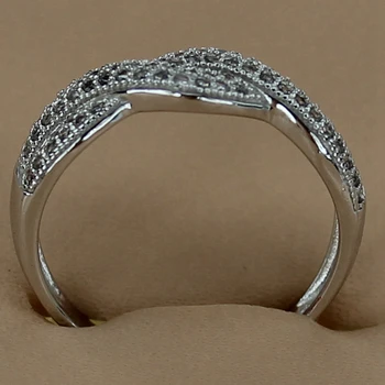 SHUNXUNZE pjenušava vjenčano prstenje nakit za ženske odjeće oprema Bijela kubni cirkonij родиевое pokrivenost R3257 veličina 6 7 8 9