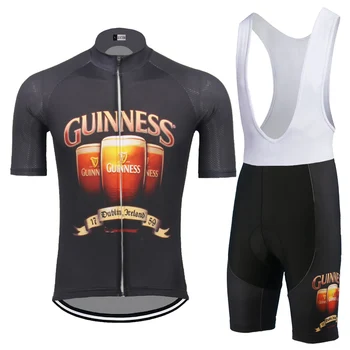 Men Cycling Jersey set Beer Ropa ciclismo hombre Bike jersey set black Cycling odjeca bib shorts 9D Gel Jastučić MTB