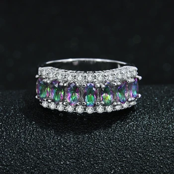 Yanleyu autentične 925 sterling srebra vjenčano prstenje za žene šarene kubni cirkonij vjenčanje dekoracije za vjenčanje pribor PR073