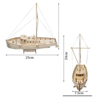 Model Za Montažu Brod Diy Setove Drveni Jedriličarska Brod 1: 50 Skala Uređenje Igračke Na Dar