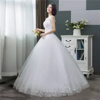 To YiiYa novi V-izrez haljina wedding obične bijele iskre jeftini vjenčanicu De Novia HS288