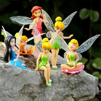 6pcs cvijet Pixie Vila minijaturnih figurica Fly Family Wing Figura ptice Lastavice dvorište ukras unutarnji dvorište dekor dječja igračka poklon