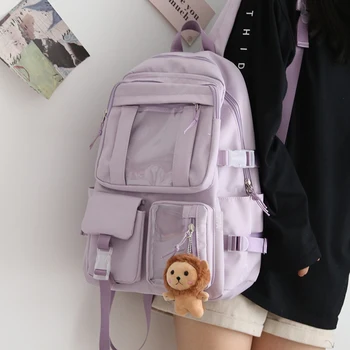 Japanski jednobojnu muški ruksak žene Ins stil ramena školske torbe za fakultet škola djevojka 15,6 inčni laptop naprtnjače 2021