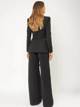 VC All New Trendy Two Pieces Suit Sashes Design Seksi Duboki V izrez Celebrity Party Club Blazer Pants Suit