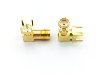50шт bakar zlato SMA ženski pravokutni lem PCB mount RF adapter