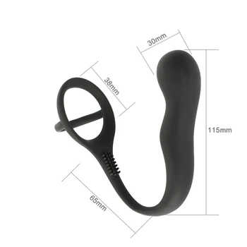 Mekani silikonski penis prsten s анальными kugle nožica masažu prostate muški masturbator kašnjenje analni čep je prsten za penis analni seks igračaka za muškarce