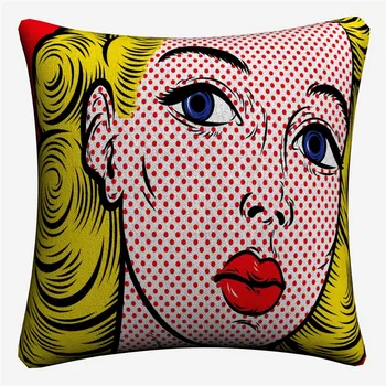 Pop - art moda crtani slika ukrasne pamučnim lanena jastučnica 45x45 cm baciti jastučnica za kauč doma dekor