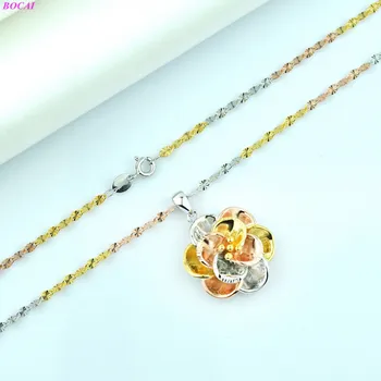 BOCAI Solide S925 srebra ogrlice žena cvijet ključne kosti lanac luksuznih ogrlica tajlandski silver Valentinovo nakit poklon