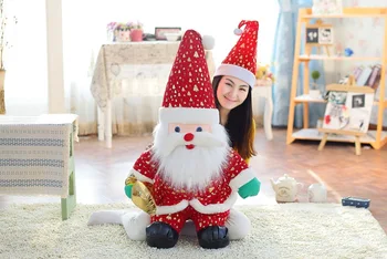 Novi veliki plišani Djed Mraz igračka prekrasan crveni šešir Djed Mraz lutka dar oko 100 cm