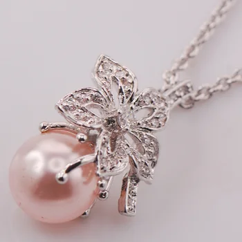 Pink biseri 925 sterling srebra modni nakit privjesak TP469