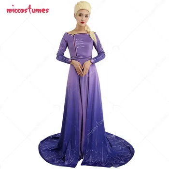 Elsa Cosplay Odijelo Ljubičasta Haljina S Otvorenim Ramenima Haljina Haljina