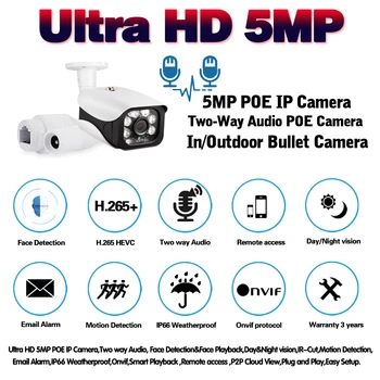 H. 265 AI Face HD SONY IMX335 + Hi3516EV300 5MP POE IP kamera za vanjsku noćni vid CCTV kamera za video nadzor