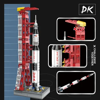 DK 7022 Technic Apollo Project lunar astronaut Saturn V je model rakete-nosača građevinski blokovi i cigle igračke za djecu