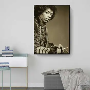 Jimi Hendrix poster ispis poznati pjevač seal, rock-glazba legende stare fotografije crno - bijeli plakati zidno slikarstvo