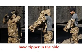 Muška Kamuflaža Taktički Pulover Kaput S Reflektirajuća Traka Vanjski Penjanje Lov Učenje Je Brzo Suha Prozračni Vojna Jakna