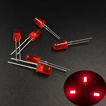 1000 kom./lot 5 mm crvena led dioda cijele difuzno crvena boja svjetlosti svjetiljke F5 DIP Highlight novi veleprodaja e-mail