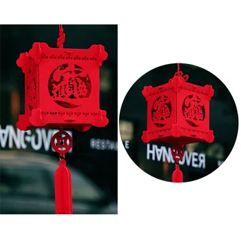 Behogar 27x60cm Large 3D Hollow-out Non-tkani Red Lantern Hanging Decoration ukras za proljetni festival kineske Nove godine 2019