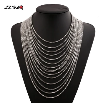LZHLQ moda Maxi izjava ogrlice ogrlice ogrlice ogrlice ogrlice višeslojne lanca fin nakit žene