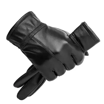 Bizon traper muške rukavice od prirodne kože zaslon osjetljiv na dodir kožuh tople rukavice novo zimsko kvaliteta muški toplo Dlake rukavice S003