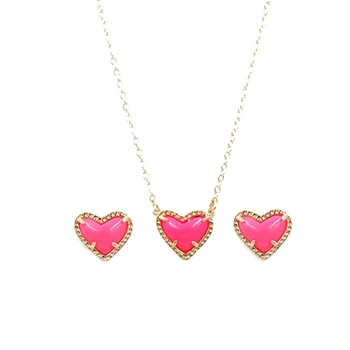 Hot prodaja 3D tar kamen inlay mini srce prekrasan privjesak ogrlica Ruža umjetna Друза kamen privjesak ogrlica