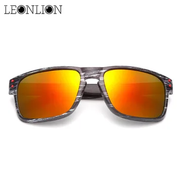LeonLion 2021 Imitacija Drva Zrna Sunčane Naočale Žene Brand Dizajner Jedinstvene Drvene Noge Bodovi Se Odražava Ogledalo Oculos De Sol