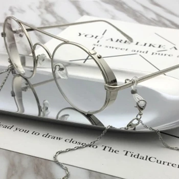 SO&EI moda klasicni okrugle naočale okvir žene prozirne leće kratkovidnost okvir lanca nakit naočale okvir