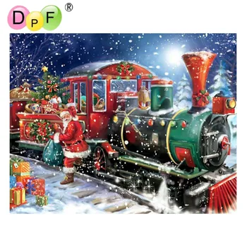 DPF Božić Djed daje darove DIY 5D Dijamant slikarstvo Dijamant vez mozaik dekor ljepljeni diamoant slikarstvo