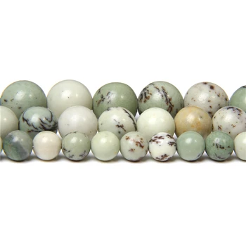 Prirodni 6 8 10 mm zeleni Dobrodošli pjesma kamene okrugle perle slobodan razuporne perle za izradu nakita Ženske narukvice ogrlice na veliko